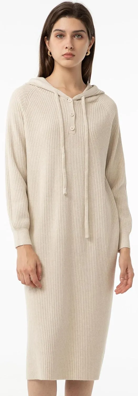 Babalet Women Sweater Dress Casual Long Sleeve Pullover Loose Oversized Hoodie Sweaters