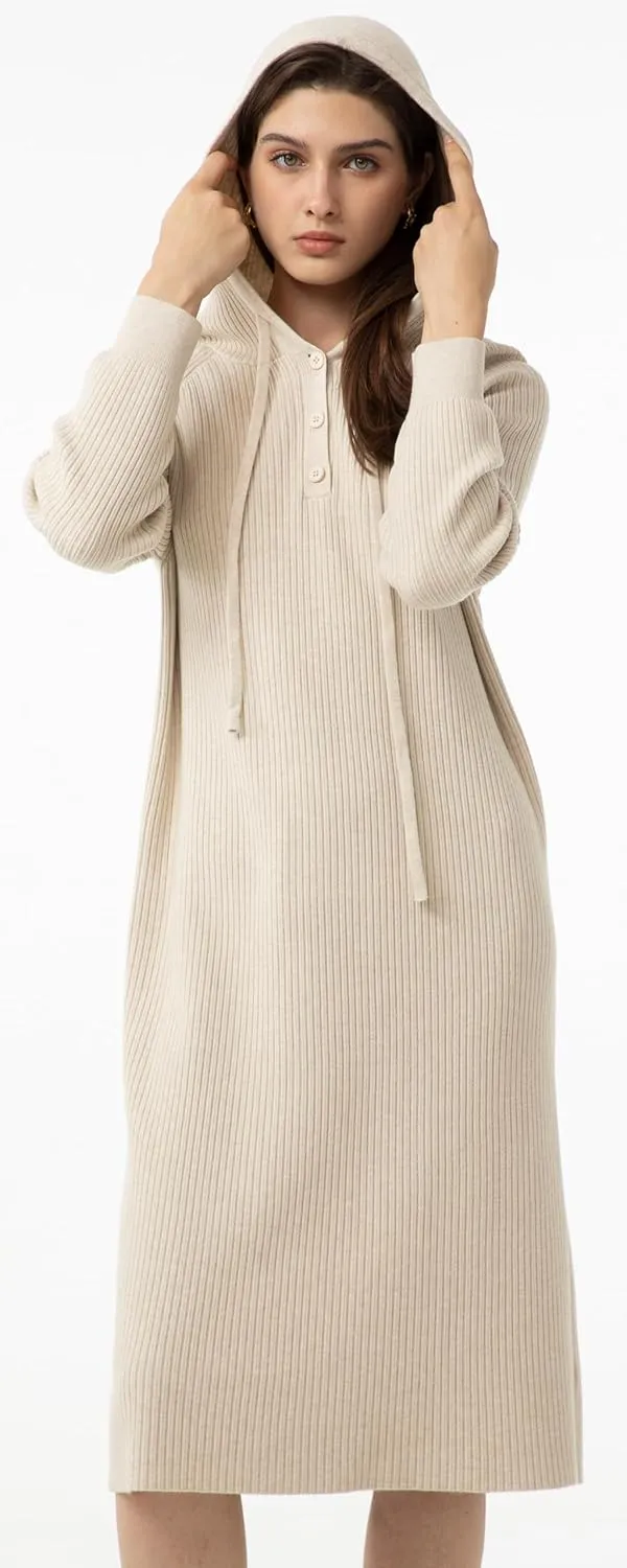 Babalet Women Sweater Dress Casual Long Sleeve Pullover Loose Oversized Hoodie Sweaters