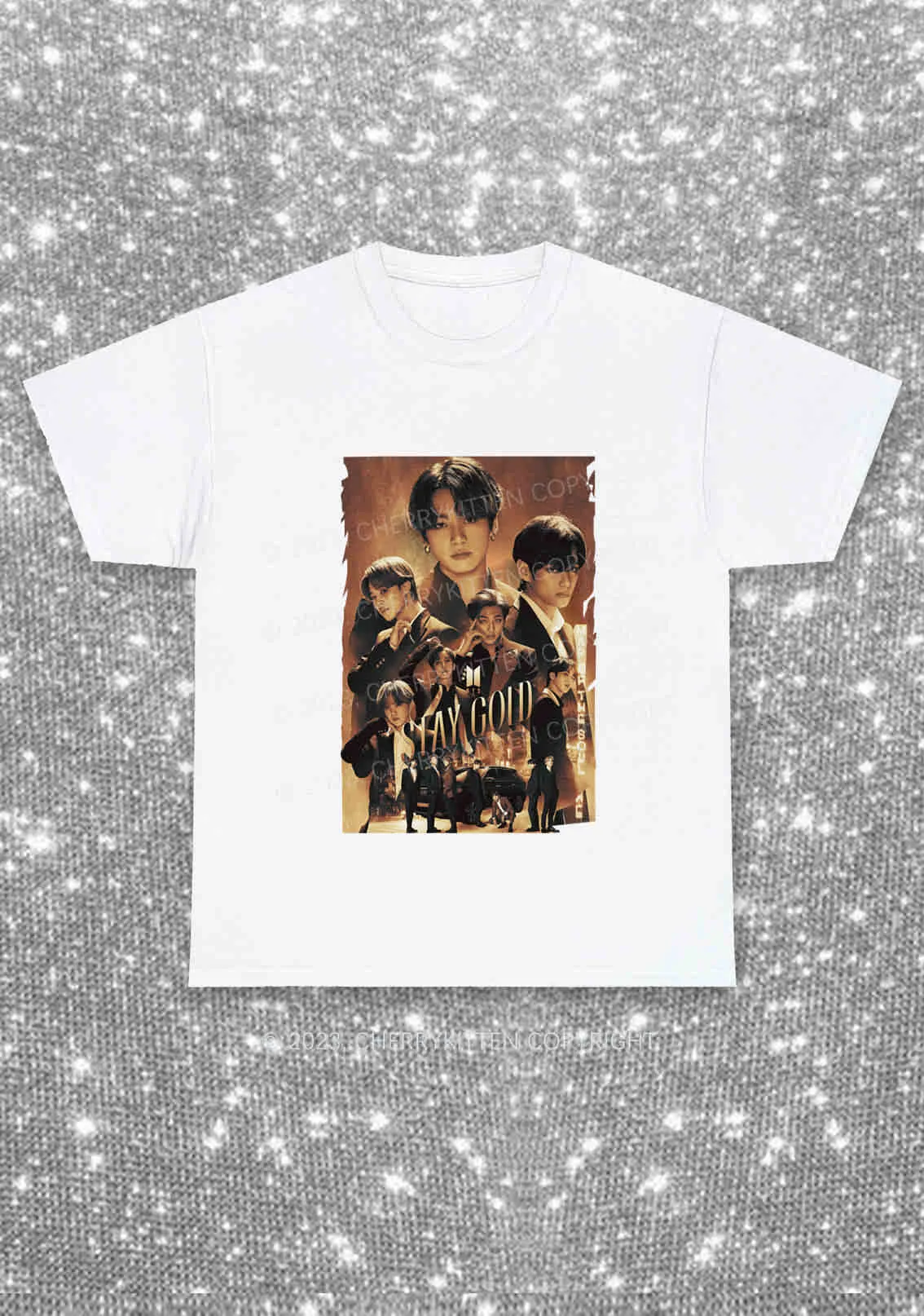 Bangtan Stay Gold Y2K Chunky Shirt Cherrykitten