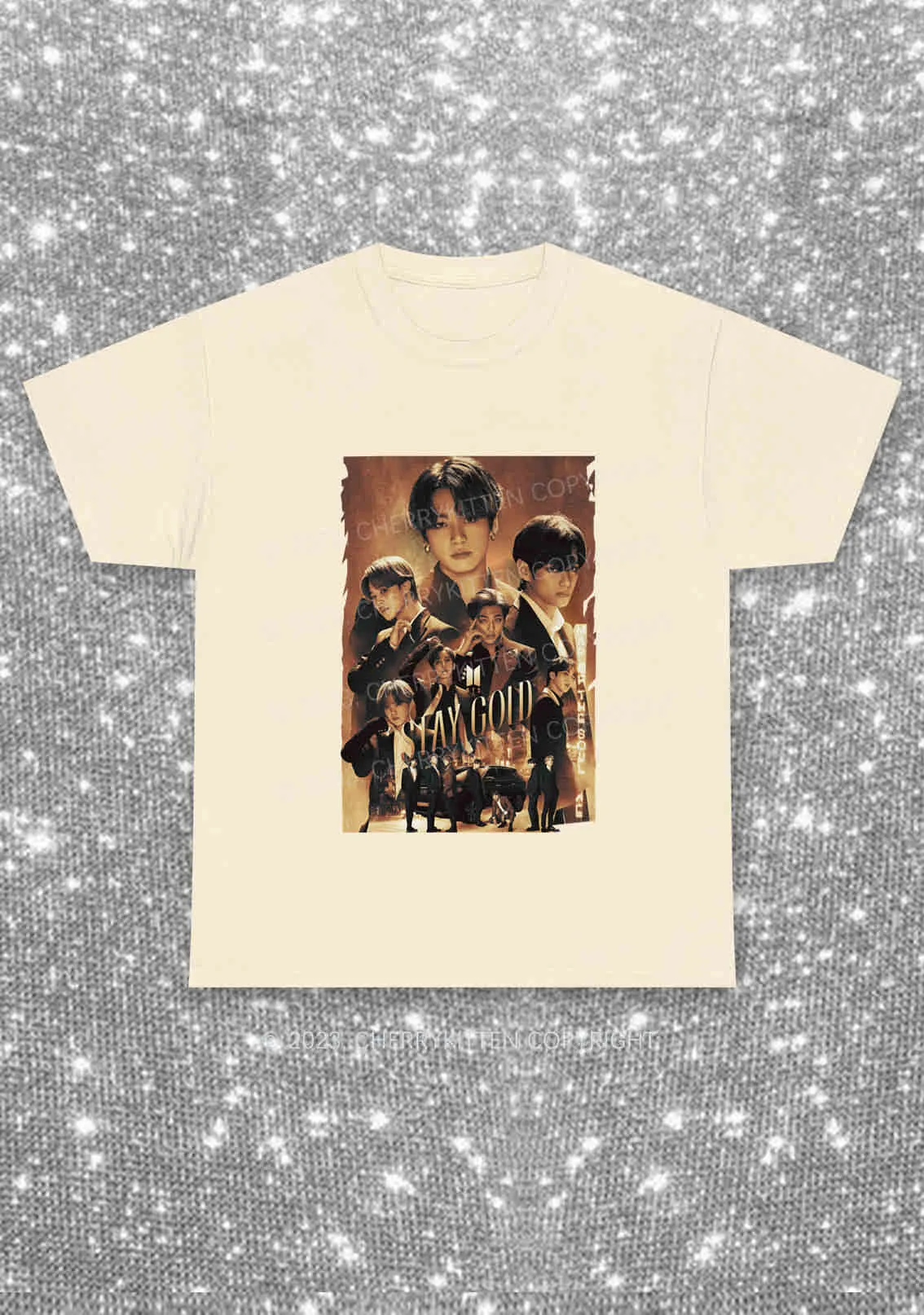 Bangtan Stay Gold Y2K Chunky Shirt Cherrykitten