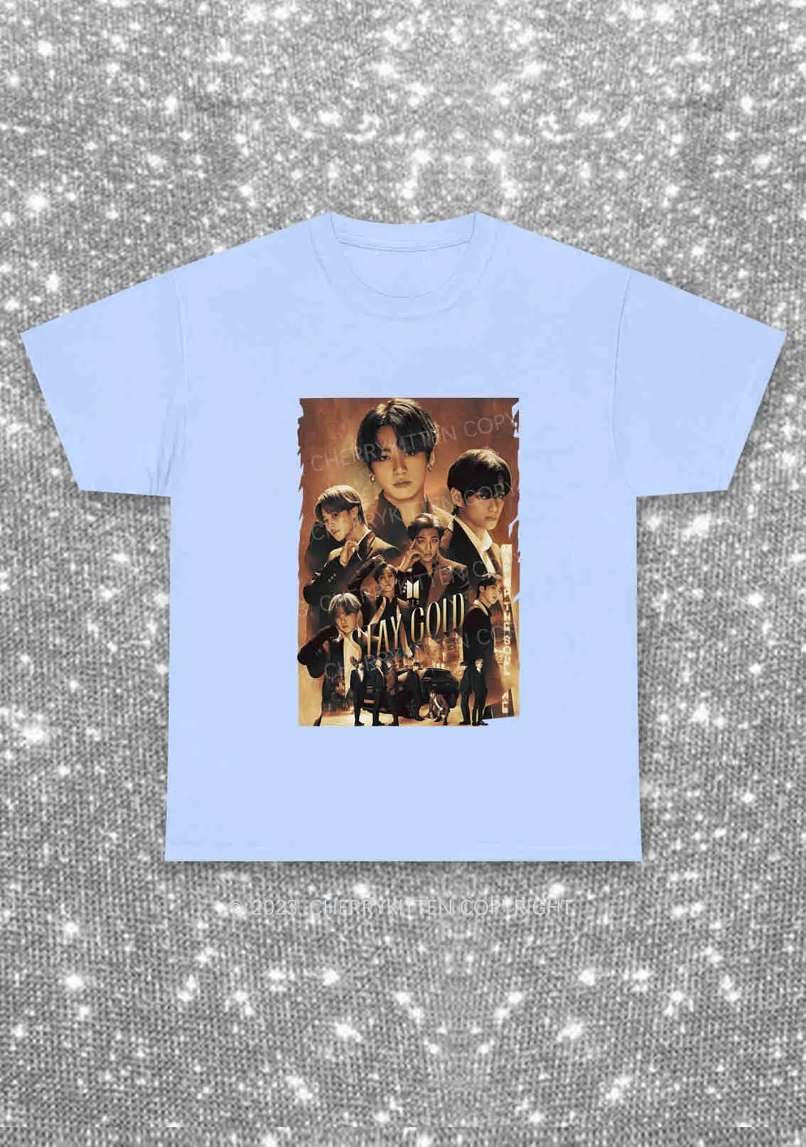 Bangtan Stay Gold Y2K Chunky Shirt Cherrykitten
