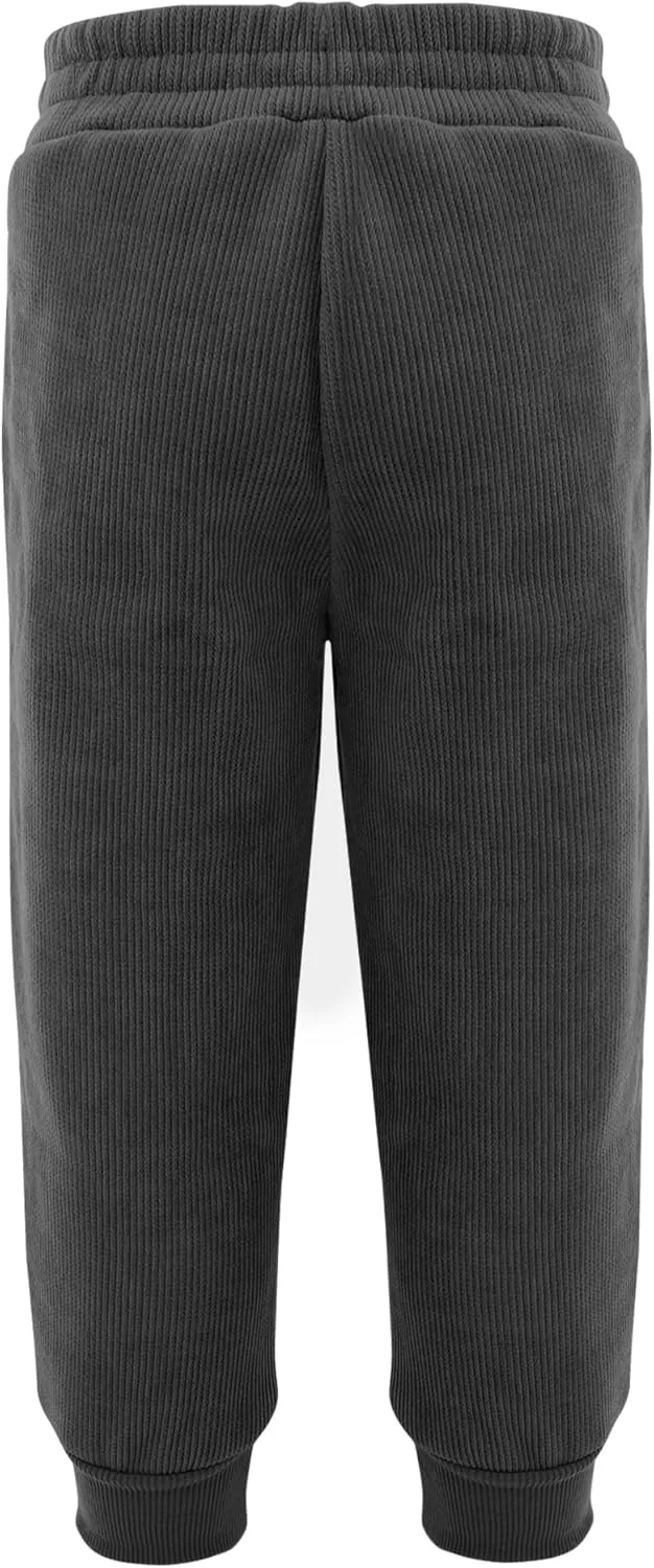 Happy Cherry Unisex Kid Baby Fleece Lined Jogger Pants Ribbed Regular Fit Pull On Thermal Sweatpants 1-12Y