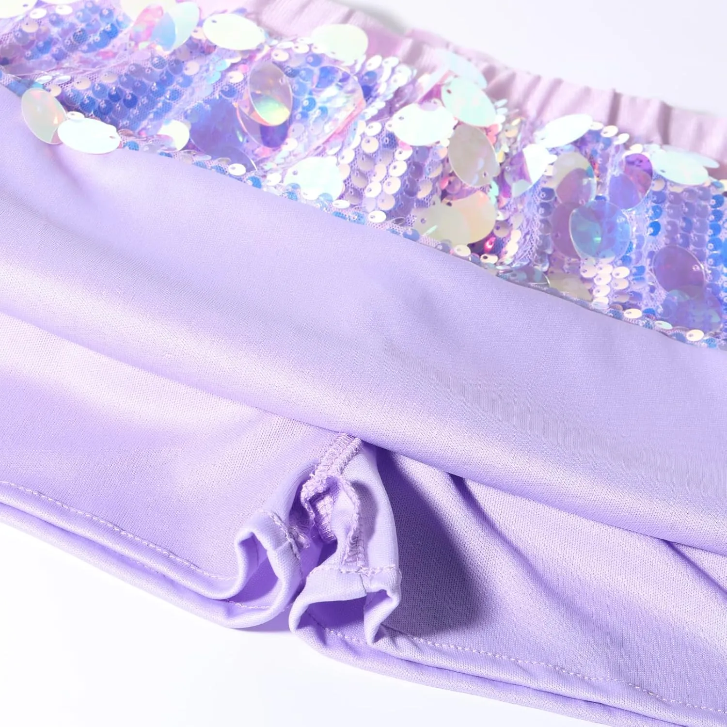 WELAKEN Sparkly Sequin Skirt for Girls Toddler & Kids Elastic Waistband Skirts with Lining