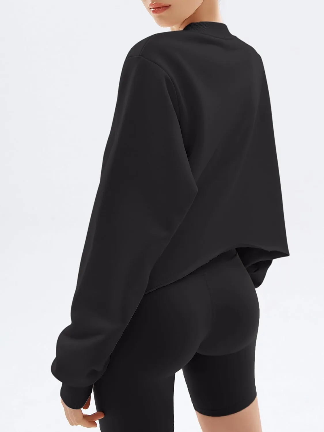 Women Cropped Sweatshirts Hoodie Pullover Long Sleeve Crop Top Spring Outfits 2025 Clothes