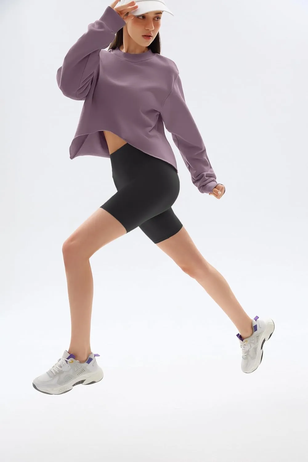 Women Cropped Sweatshirts Hoodie Pullover Long Sleeve Crop Top Spring Outfits 2025 Clothes