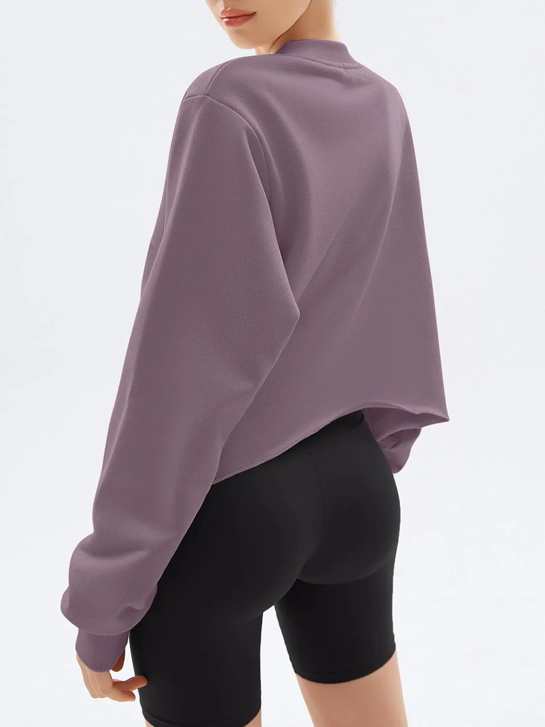 Women Cropped Sweatshirts Hoodie Pullover Long Sleeve Crop Top Spring Outfits 2025 Clothes