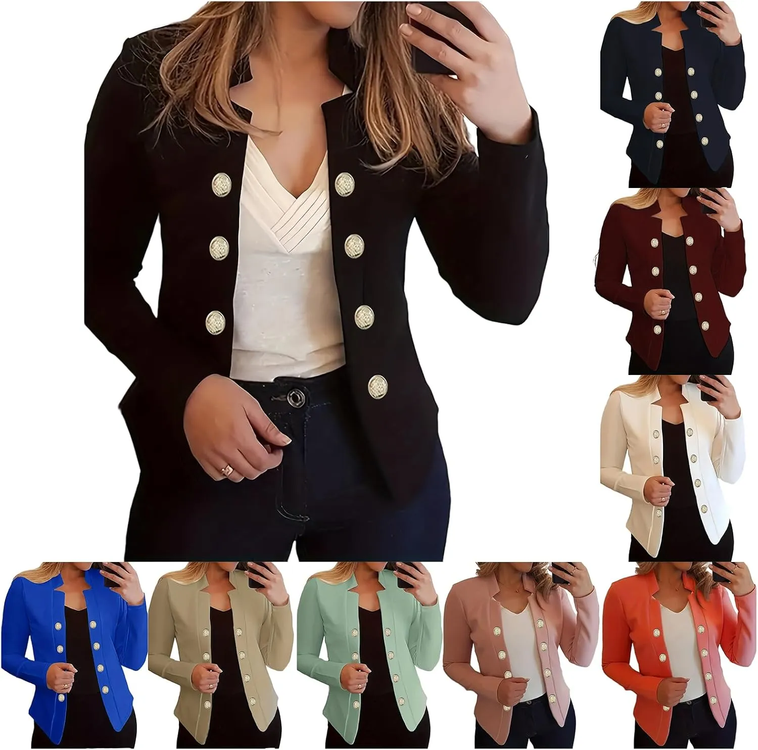 Womens Blazers for Work Casual Jacket Office Business Blazer Jackets Open Front Lightweight Long Sleeve Fall Outfits